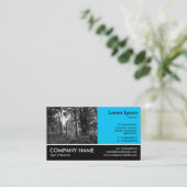 Foto met voettekst - Sky Blue - in de Bossen Visitekaartje (Staand voorkant)