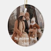 Foto met volledige dekking Aangepaste witte script Keramisch Ornament (Links)