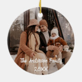 Foto met volledige dekking Aangepaste witte script Keramisch Ornament (Achterkant)