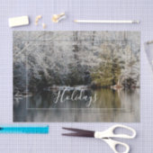 Foto met winterlandschap tissuepapier (Craft)