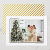 Foto met witte en gouden strepen voor seizoensgroe feestdagenkaart (Voorkant / Achterkant)