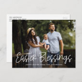 Foto met witte handgeschreven script voor snelle a feestdagenkaart (Voorkant / Achterkant)