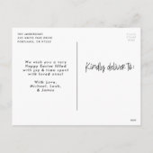 Foto met witte handgeschreven script voor snelle a feestdagenkaart (Achterkant)