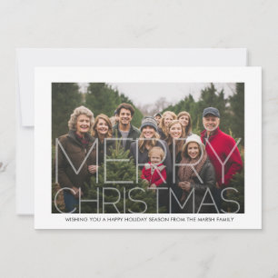 Foto met witte rand - Retro patroon Kerstmis Feestdagenkaart