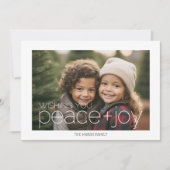 Foto met witte rand - Tribal Pattern Peace Joy Feestdagenkaart (Voorkant)