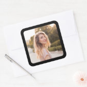 Foto met Zwarte Rand Vierkante Sticker (Envelop)