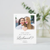 Foto: Mijn Bridesmaid roze hart Briefkaart (Staand voorkant)