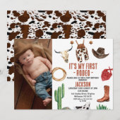 Foto Mijn eerste Rodeo Cowboy 1e Verjaardag Kaart (Voorkant / Achterkant)