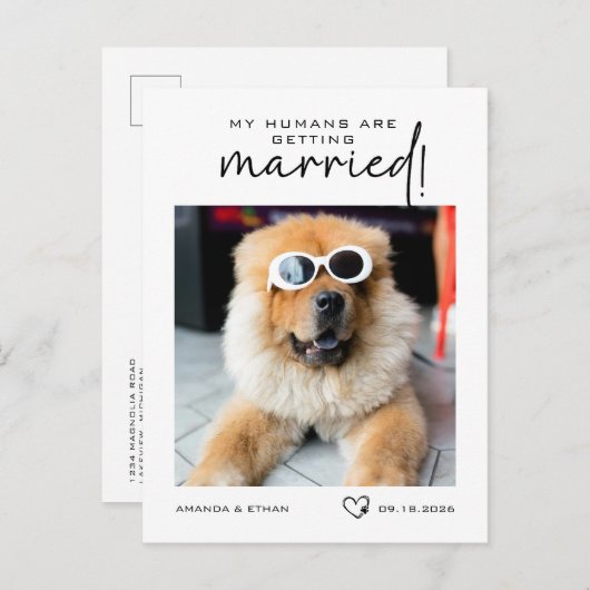 Foto Mijn mensen gaan trouwen behalve de datum Aankondigingskaart (Voorkant / Achterkant)