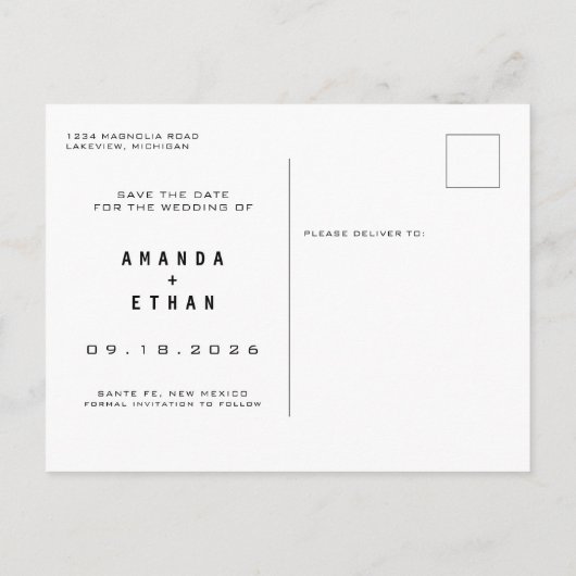 Foto Mijn mensen gaan trouwen behalve de datum Aankondigingskaart (Achterkant)