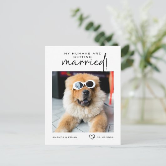 Foto Mijn mensen gaan trouwen behalve de datum Aankondigingskaart (Staand voorkant)