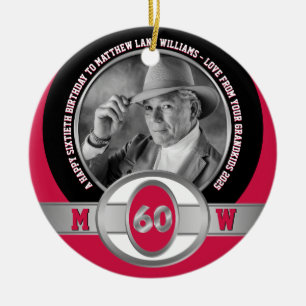 Foto: Milestone Birthday 60th Red Black White Keramisch Ornament