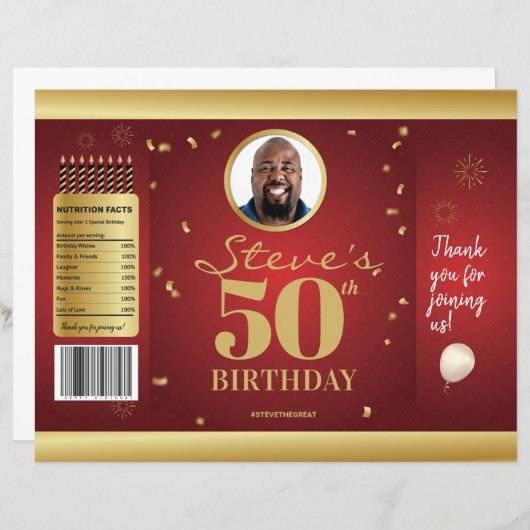 Foto Milestone Birthday Chip Bag Wrappers (Voorkant / Achterkant)