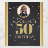 Foto Milestone Birthday Wine Label Wijn Etiket (Enkel label)