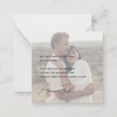 Foto Minimal Deel de Liefde QR Code Table Kaarten Notitiekaartje (Achterkant)