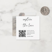 Foto Minimal Deel de Liefde QR Code Table Kaarten Notitiekaartje (Voorkant / Achterkant in situ)