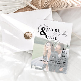 Foto Minimale Moderne Foto Eenvoudige Bruiloft Kaart