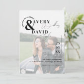 Foto Minimale Moderne Foto Eenvoudige Bruiloft Kaart (Staand voorkant)