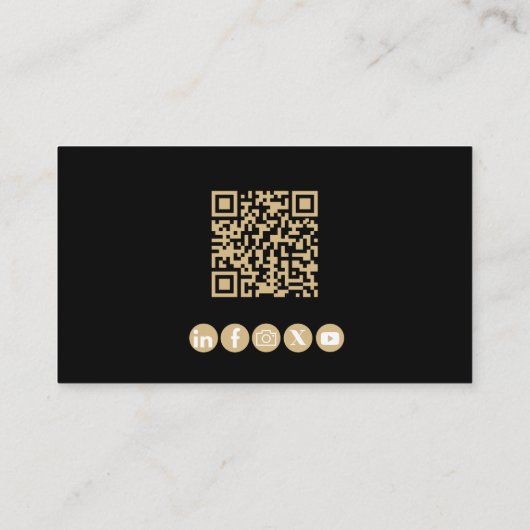 Foto Minimale Moderne Professionele QR Code Goud Visitekaartje (Achterkant)
