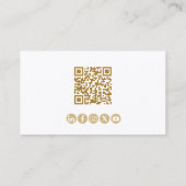 Foto Minimale Moderne Professionele QR Code Goud Visitekaartje (Achterkant)