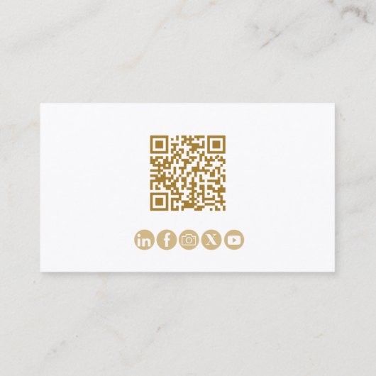 Foto Minimale Moderne Professionele QR Code Goud Visitekaartje (Achterkant)