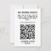 Foto Minimale Retro Zwart Bruiloft QR Code RSVP Kaartje (Voorkant)