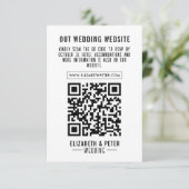 Foto Minimale Retro Zwart Bruiloft QR Code RSVP Kaartje (Staand voorkant)