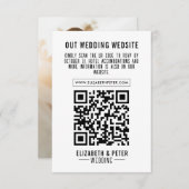 Foto Minimale Retro Zwart Bruiloft QR Code RSVP Kaartje (Voorkant / Achterkant)