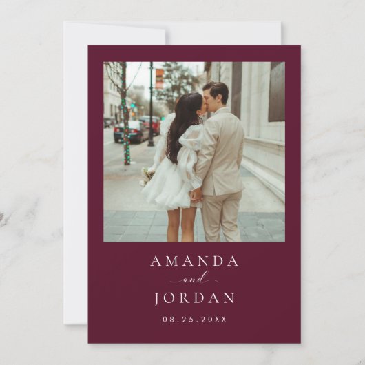 Foto Minimalist Bewaar de datum Kaart (Voorkant)