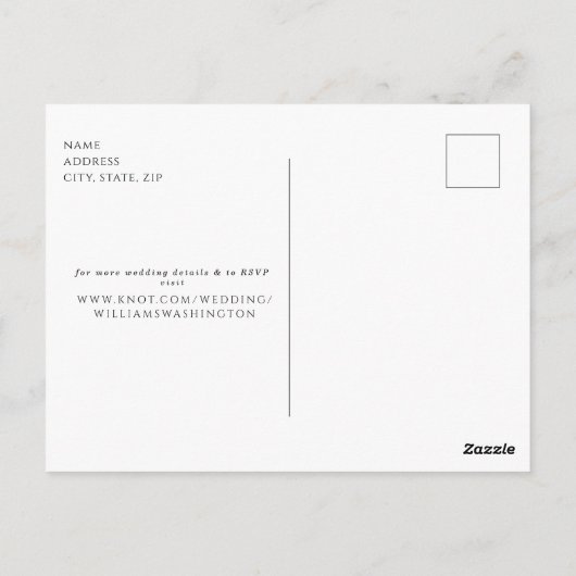 Foto Minimalist Bewaar het Date Briefkaart (Achterkant)