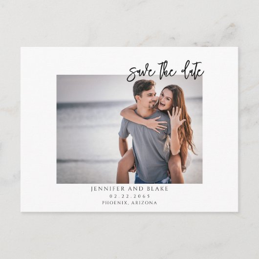 Foto Minimalist Bewaar het Date Briefkaart (Voorkant)