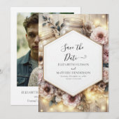 Foto Minimalist Mason Jar Wedding Save The Date (Voorkant / Achterkant)