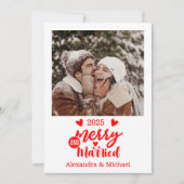 Foto minimalist Merry and Married Feestdagenkaart (Voorkant)