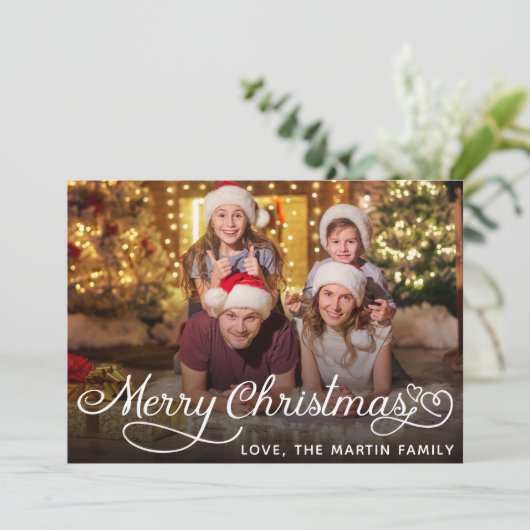 Foto Minimalist Merry Christmas Kaart (Staand voorkant)