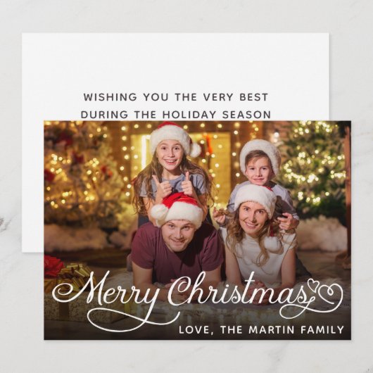 Foto Minimalist Merry Christmas Kaart (Voorkant / Achterkant)