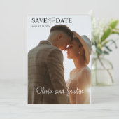 Foto minimalist Save the Date Invitation Kaart (Staand voorkant)