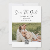 Foto minimalist Save the Date Invitation Kaart (Achterkant)