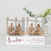 Foto minimalistisch 2 serie Rood kerstfeest Feestdagenkaart (Staand voorkant)