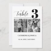 Foto minimalistisch Bruiloft decor Tafelnummer kaa (Achterkant)