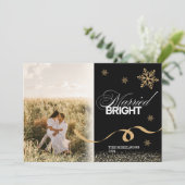 Foto minimalistisch Gehuwd en helder Feestdagenkaart (Staand voorkant)