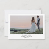 Foto minimalistisch huwelijk 2 bedankkaart (Voorkant)