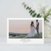 Foto minimalistisch huwelijk 2 bedankkaart (Staand voorkant)