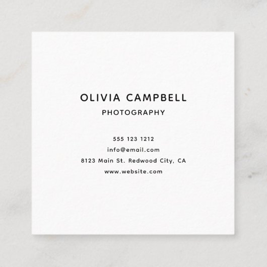 Foto Minimalistisch Modern Square QR-code Vierkante Visitekaartje (Achterkant)