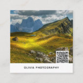 Foto Minimalistisch Modern Square QR-code Vierkante Visitekaartje (Voorkant)
