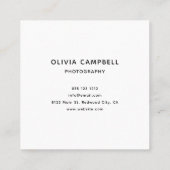 Foto Minimalistisch Modern Vierkante Visitekaartje (Achterkant)