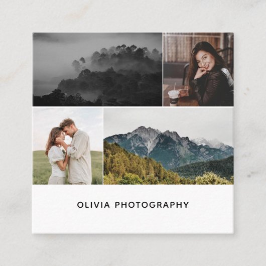 Foto Minimalistisch Modern Vierkante Visitekaartje (Voorkant)