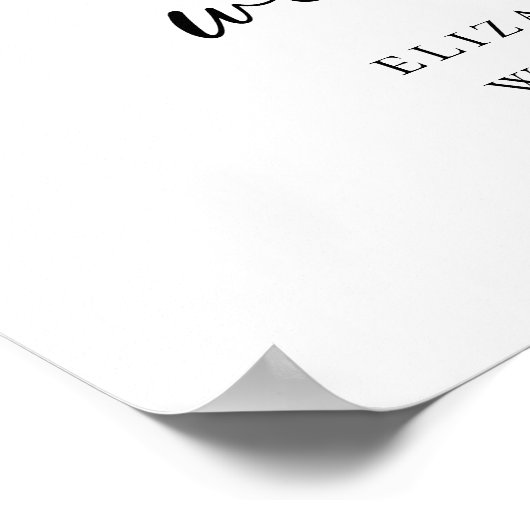 Foto Minimalistisch Script Bruiloft Welkomstbord Poster (Hoek)