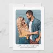Foto Minimalistisch Script Elegante Bruiloft Save The Date (Achterkant)