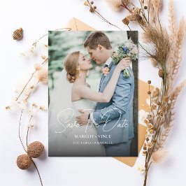 Foto Minimalistisch Trouwpaar Romantisch Save The Date