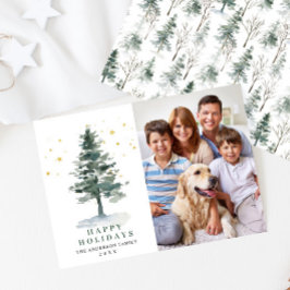 FOTO Minimalistische kerstboombegroeting Feestdagenkaart